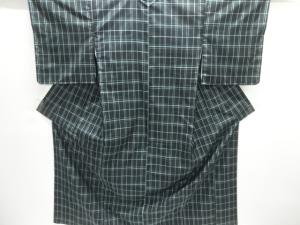 格子織り出し米沢紬着物アンサンブル